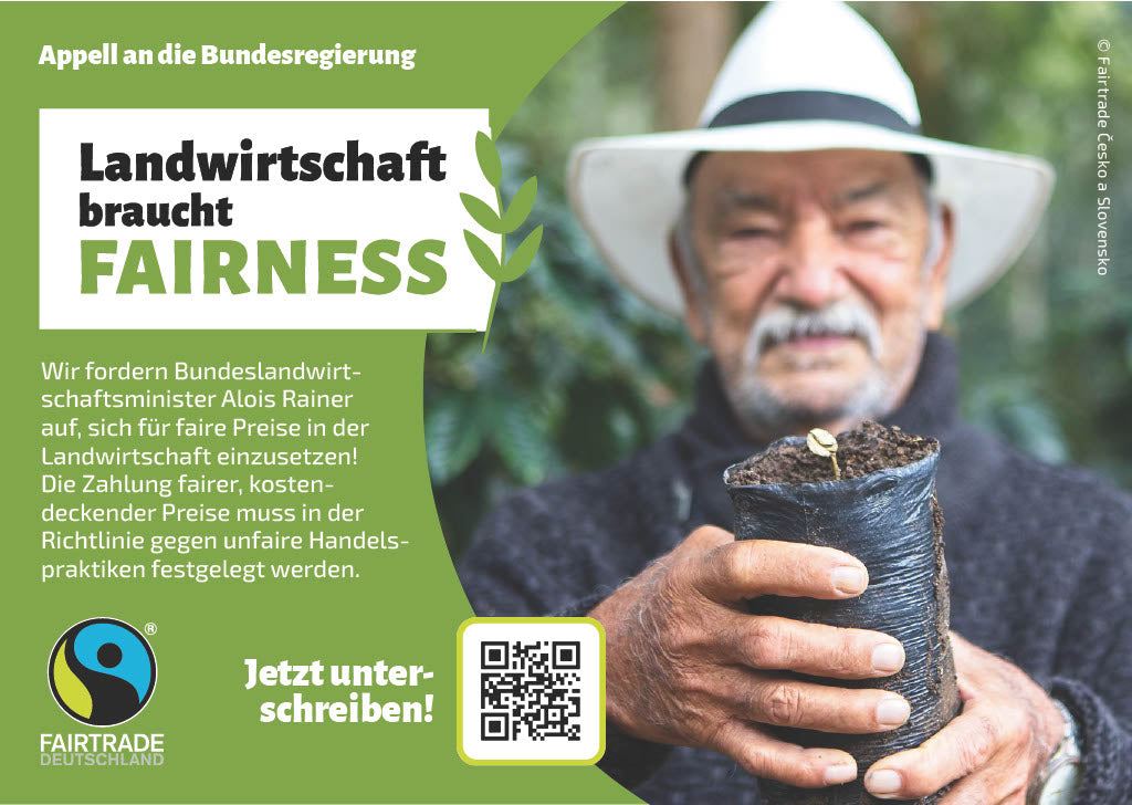 Postkarte Appell: Landwirtschaft braucht Fairness