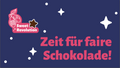 Winterliche Anhänger für Schokoladennikoläuse und Weihnachtsbäume - "Zeit für faire Schokolade"