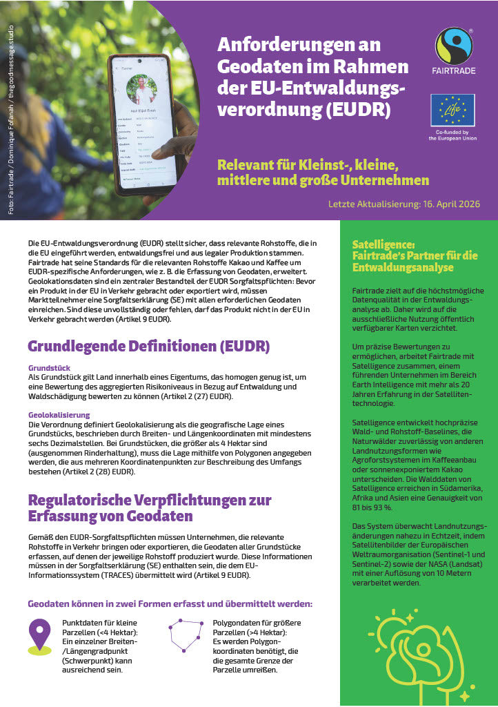 Anforderungen an Geodaten im Rahmen der EU-Entwaldungsverordnung (EUDR)