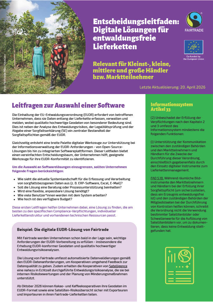 Entscheidungsleitfaden: Digitale Lösungen für entwaldungsfreie Lieferketten