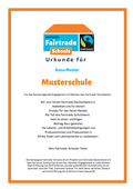 Urkunde für Mitglieder des Schulteams
